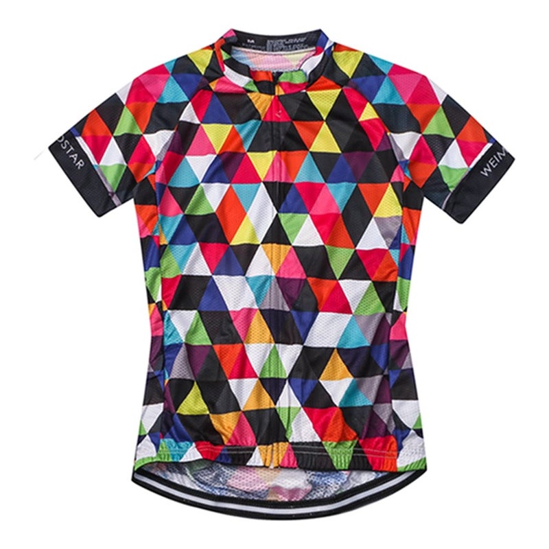Weimostar Men's Cycling Jersey Short Sleeve Bike Clothing Multicolored Diamond Size XL - Image 3